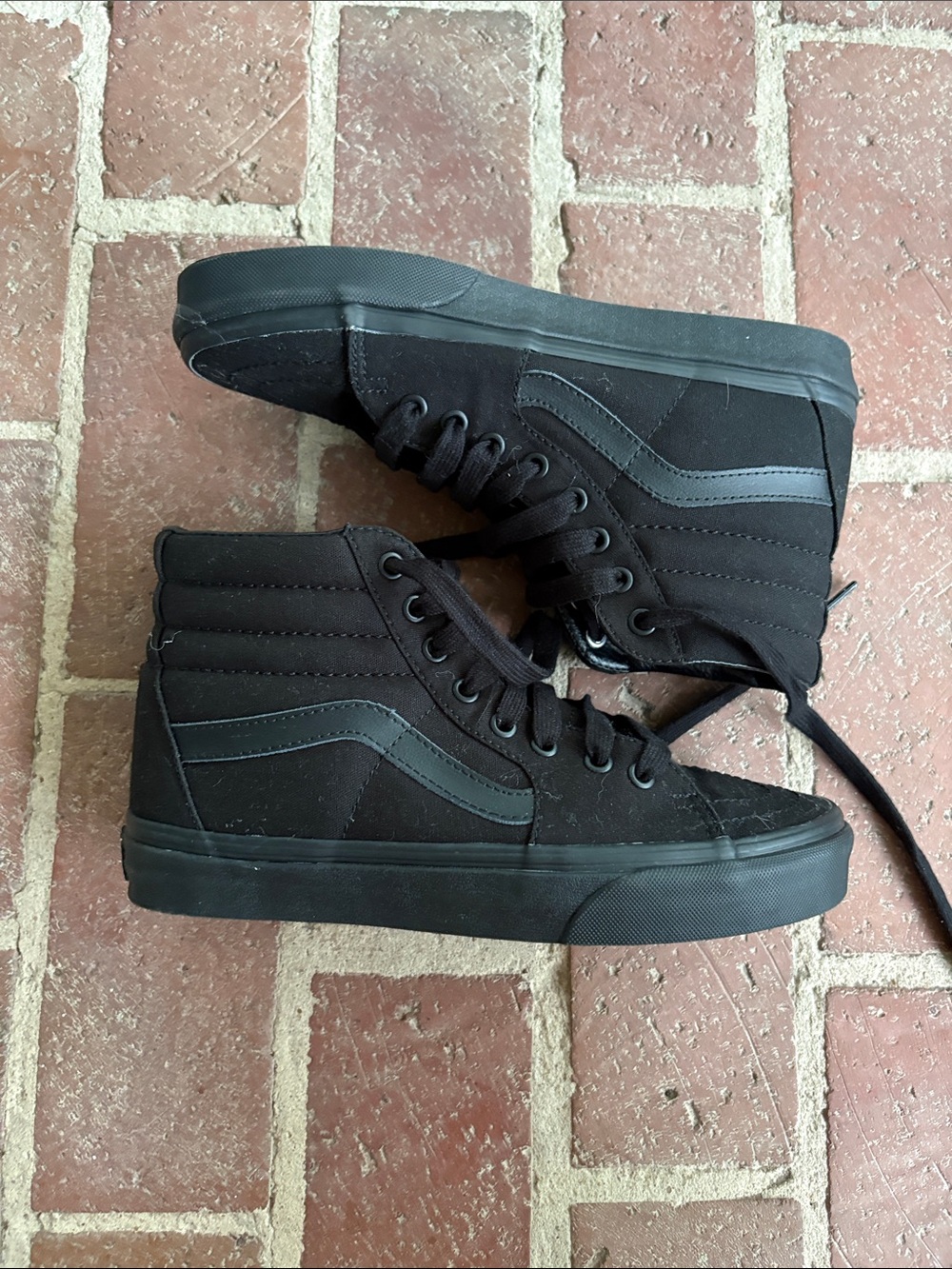 Vans EUC Black Sk-8 Triple Black High-Top Canvas Sneakers